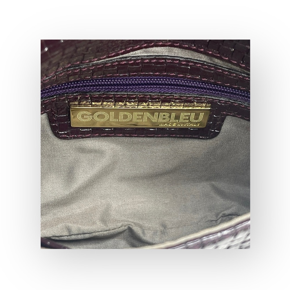 Goldenbleu ♛ Katie Woven Clutch Handbag Evening Bag ♛ Amethyst Patent Leather ♛ - Picture 9 of 16